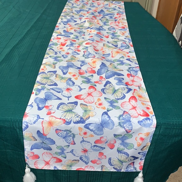 The Spring Shop Butterflies Table Runner Size 13” X 72” butterflies/ Blu… - Picture 1 of 16
